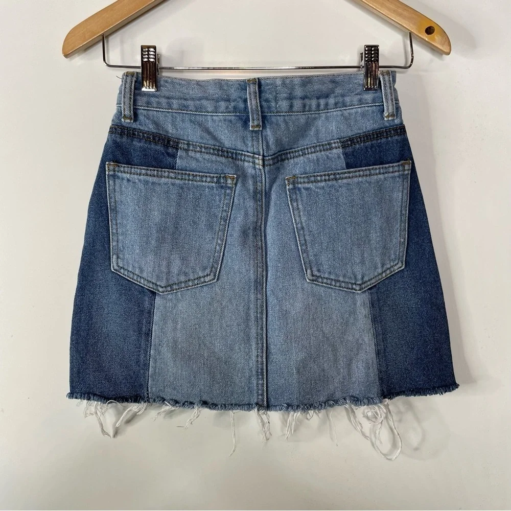 Evidnt Two Tone Jean‎ Mini Skirt Size 24